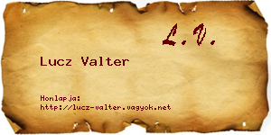 Lucz Valter névjegykártya